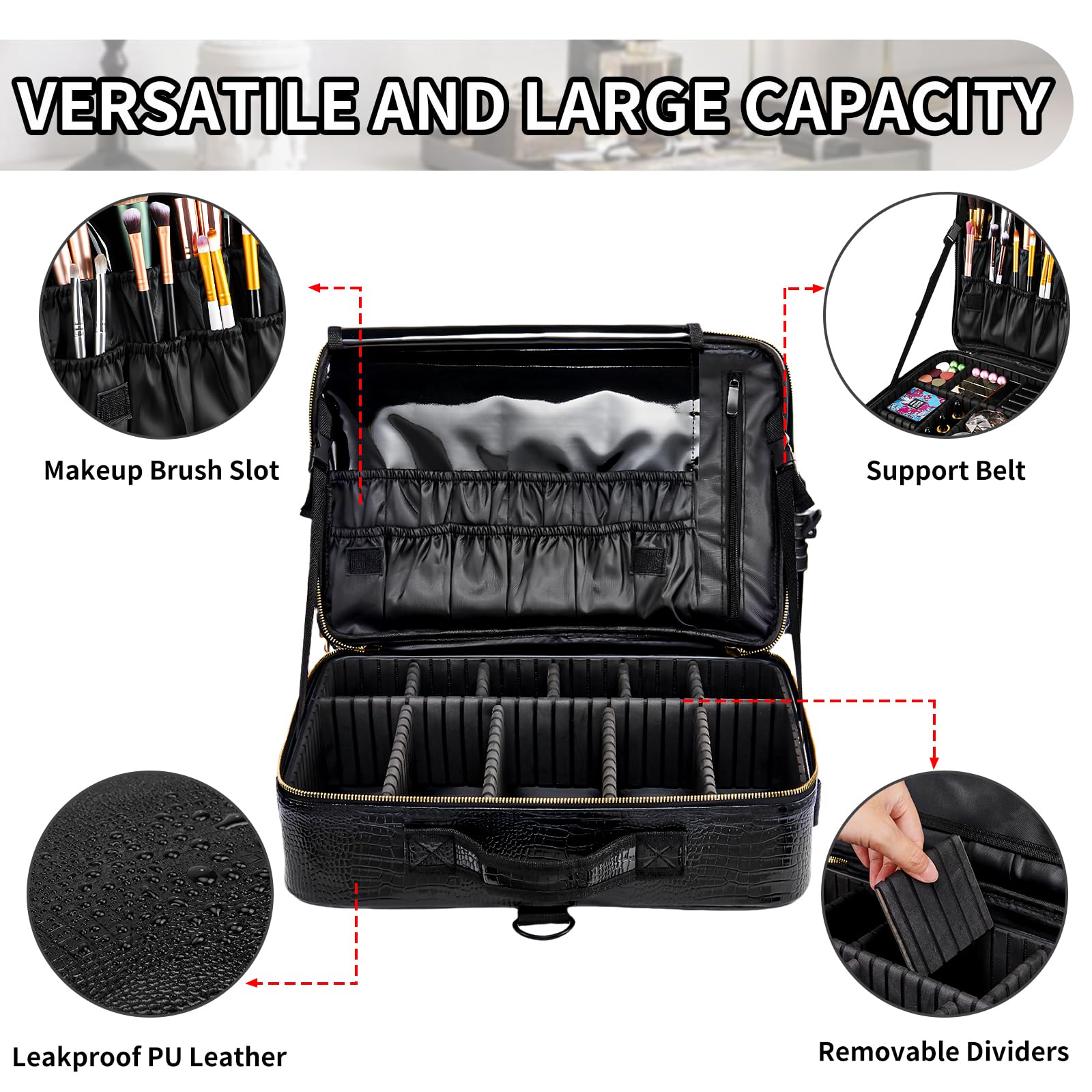 The gzcz professional makeup case is ideal for artists and enthusiasts on the move.