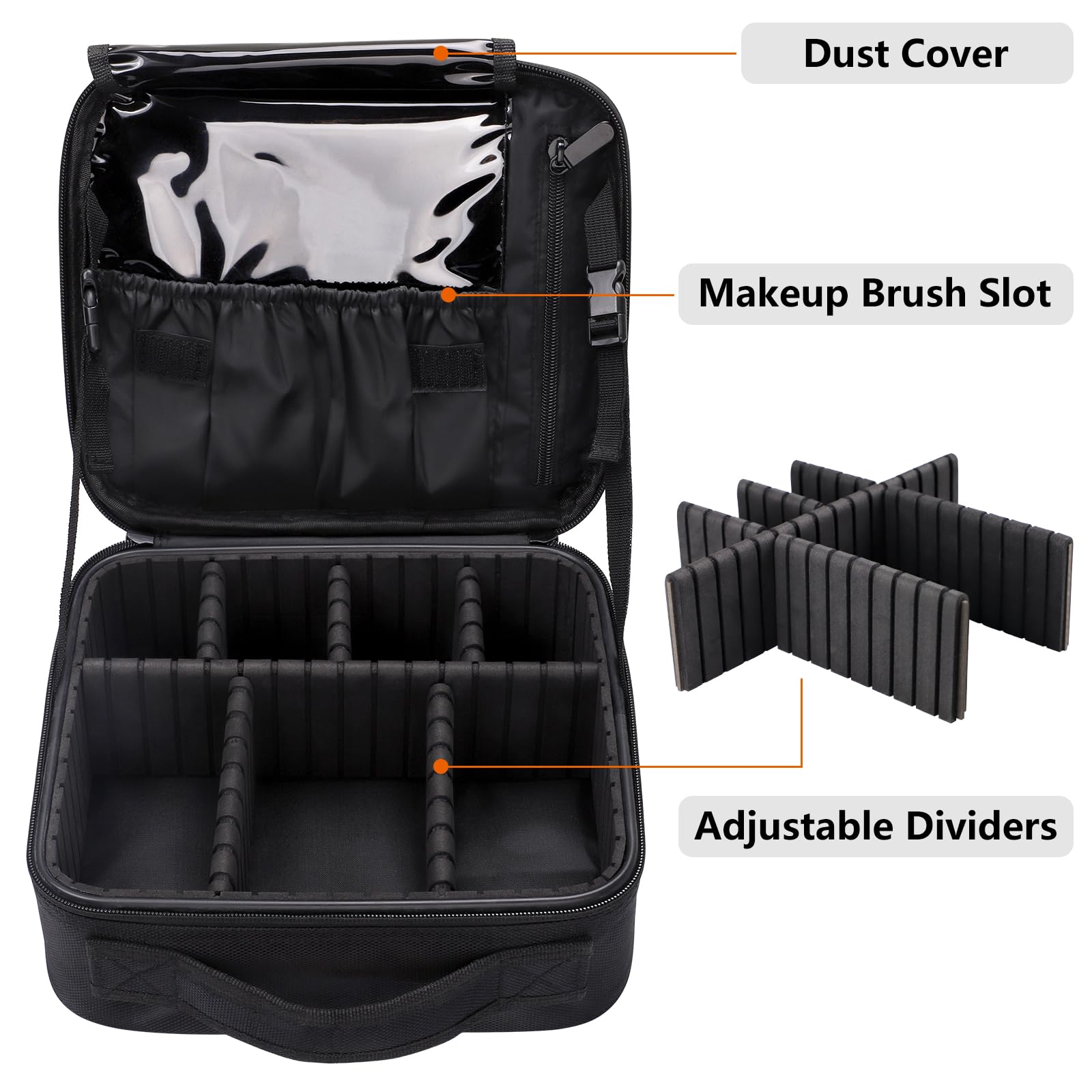 gzcz Travel Makeup Bag hand strap provides grab and go convenience.