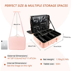 gzcz travel makeup case side drawer organization keeps brushes and palettes neatly separated on the go