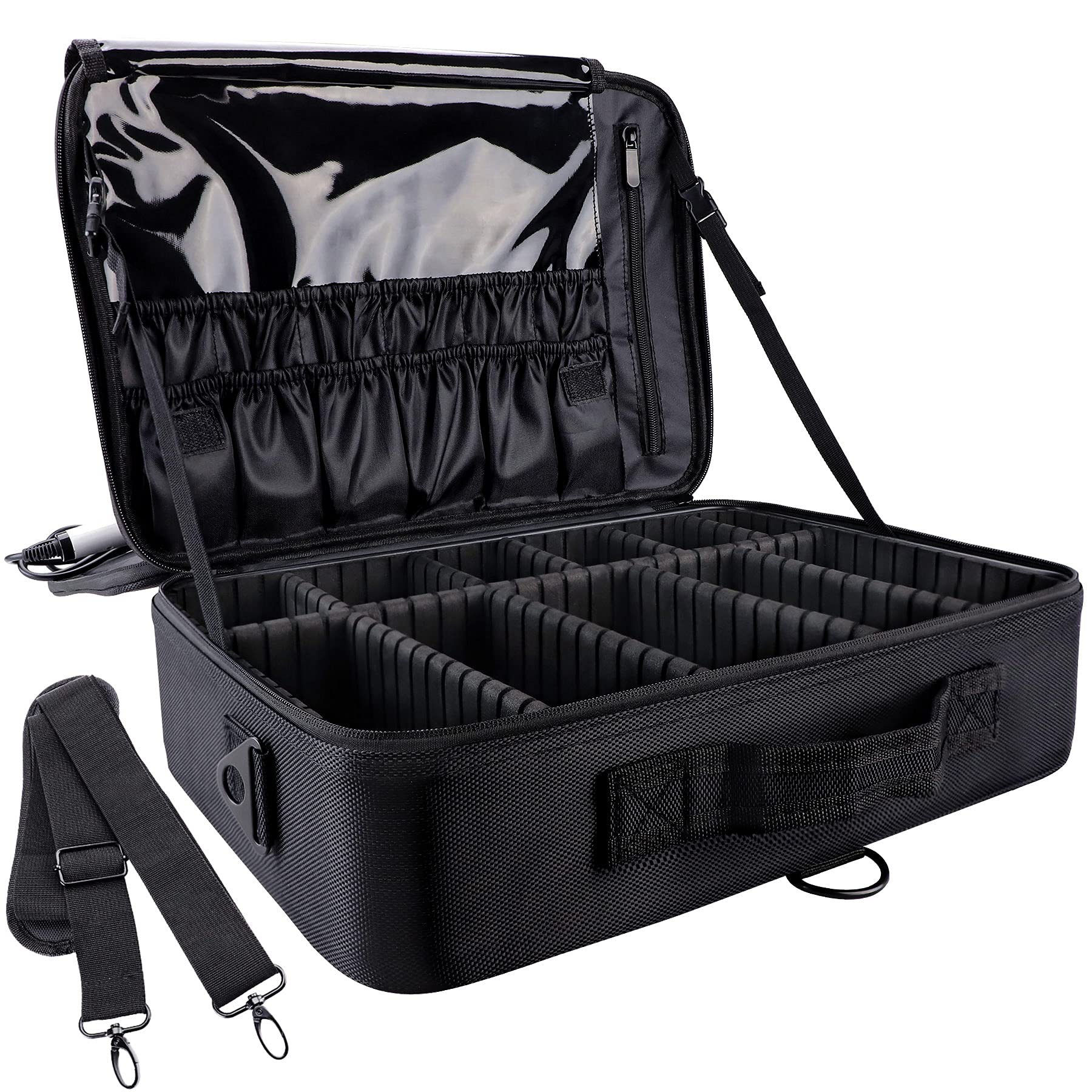 gzcz travel makeup train case shows spacious compartments for organized cosmetics