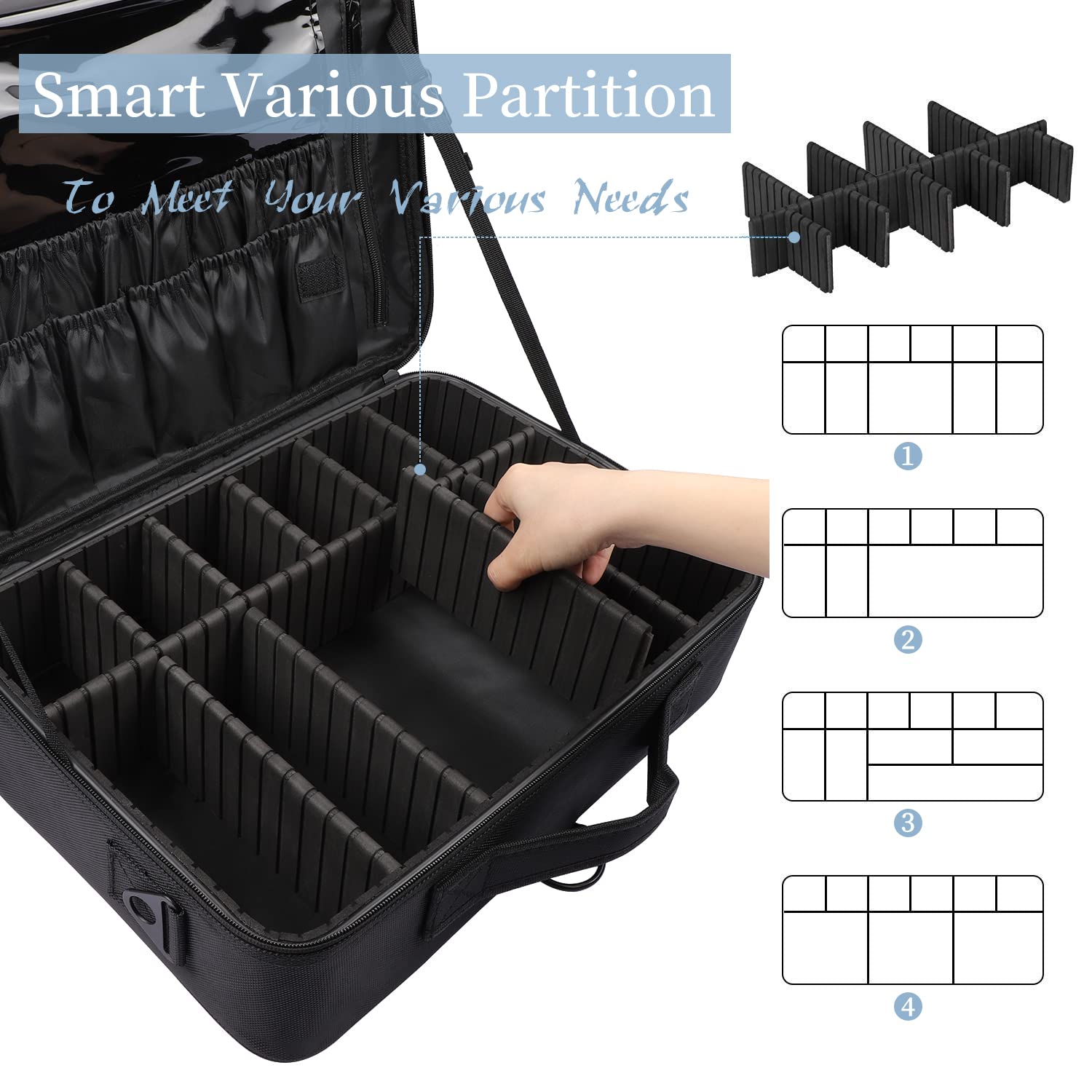 gzcz travel makeup train case uses waterproof oxford fabric to protect essentials