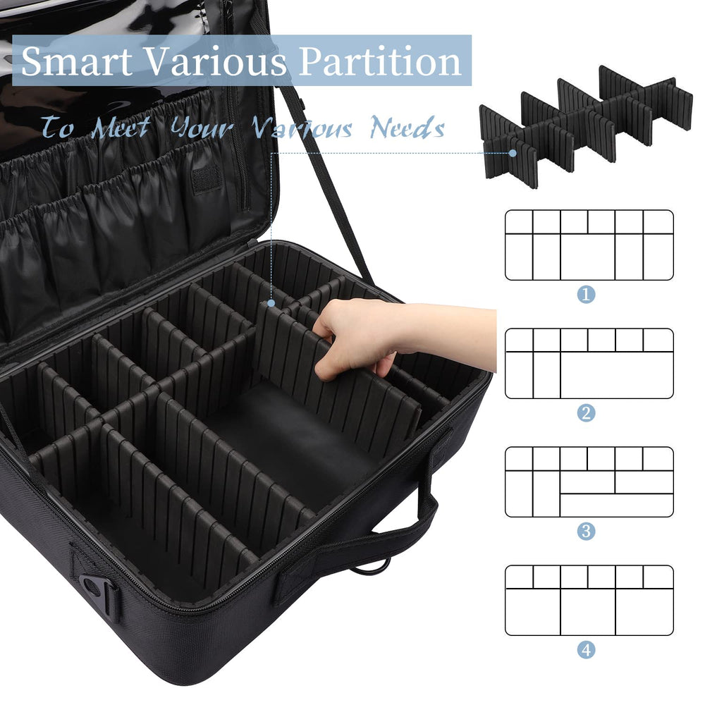 gzcz travel makeup train case uses waterproof oxford fabric to protect essentials