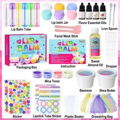 GZDUCK lip balm kit ingredients and tools laid out for easy, kid-friendly crafting.