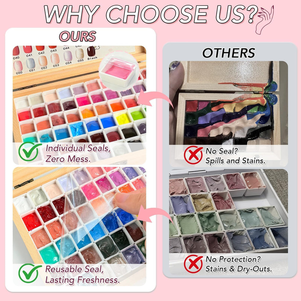 GZIXBDA color palette with 57 colors for versatile nail art