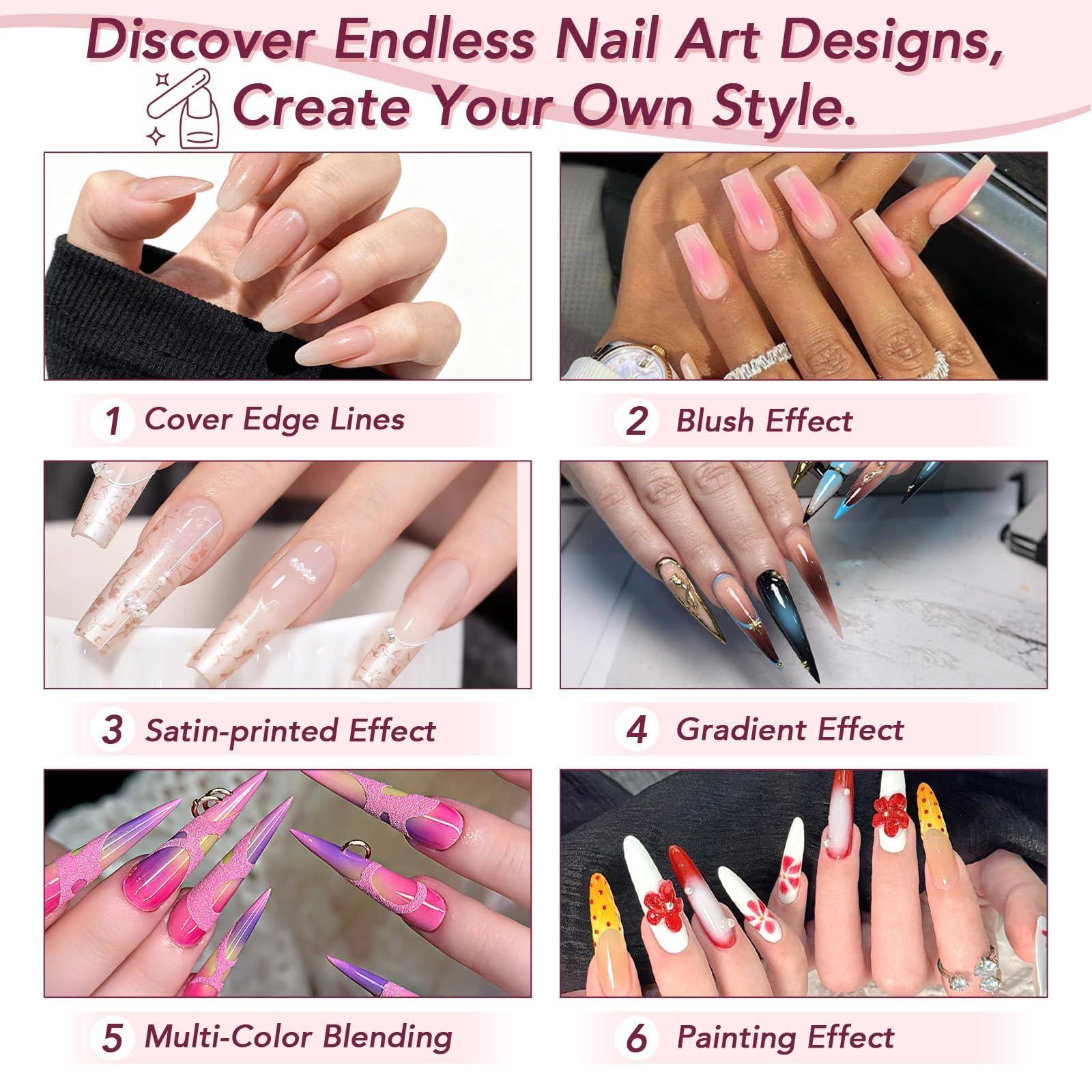 GZIXBDA glitter and detail techniques for professional nail art