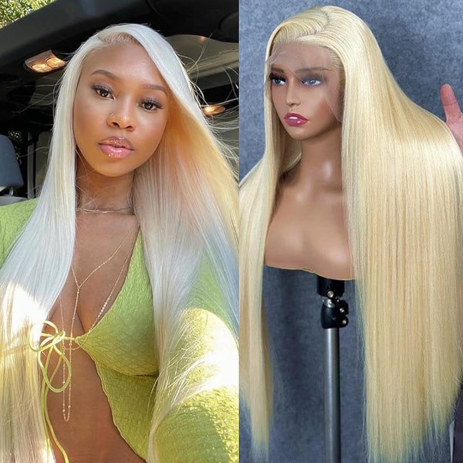 GZX 613 blonde wig baby-hair detail frames natural edge