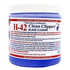 H-42 Clean Clippers Blade Cleaner 8oz bottle sanitizes clippers between clients