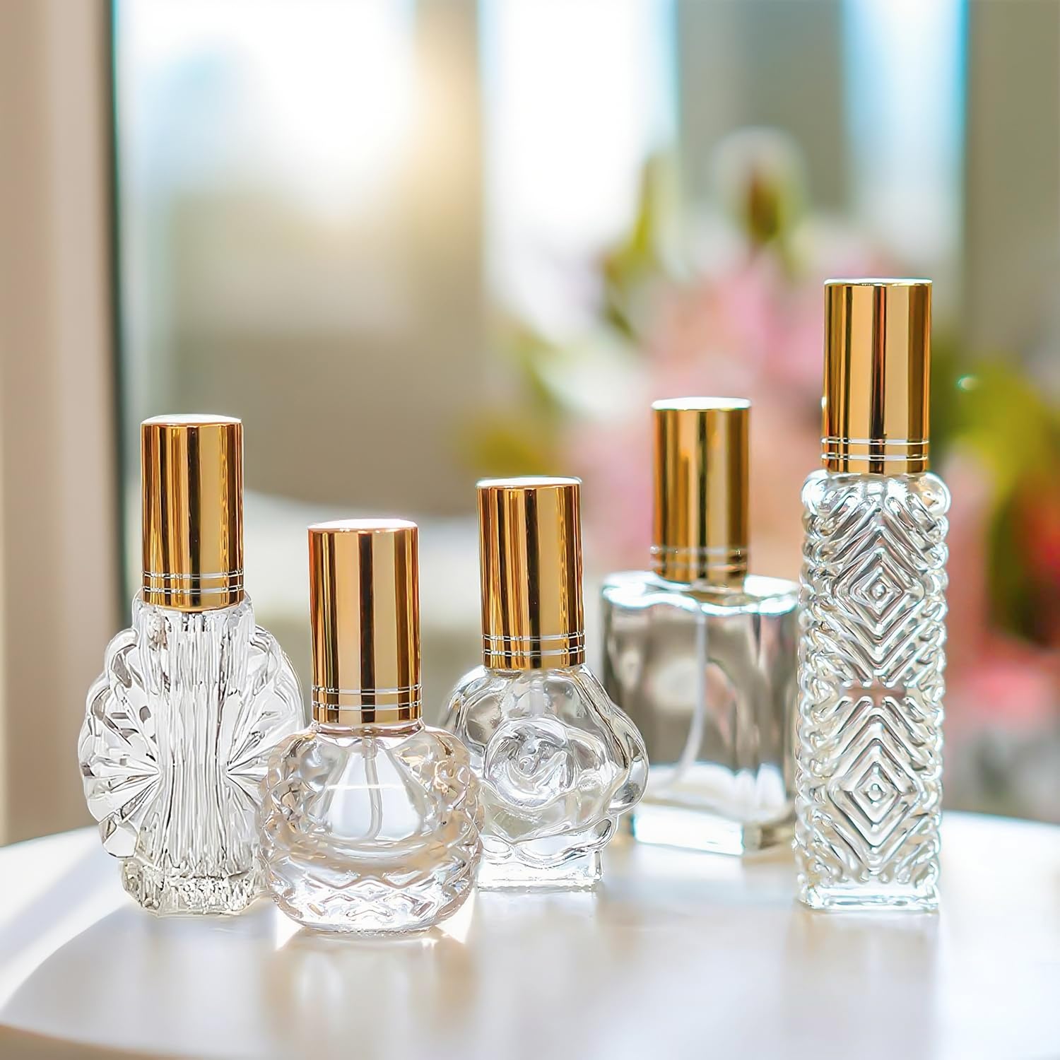 H&D Hyaline Dora 10ml glass bottle with gold cap for portable perfume