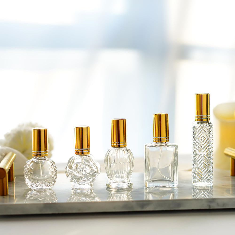 H&D Hyaline Dora set of five clear bottles for versatile fragrance and craft use