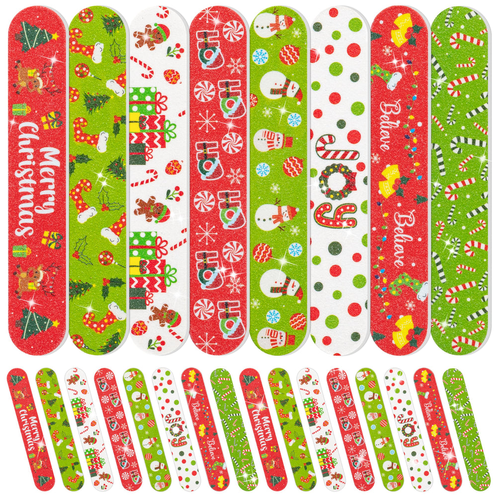 H1vojoxo Christmas nail files pattern reindeer offer festive manicures with durable dual-sided grit