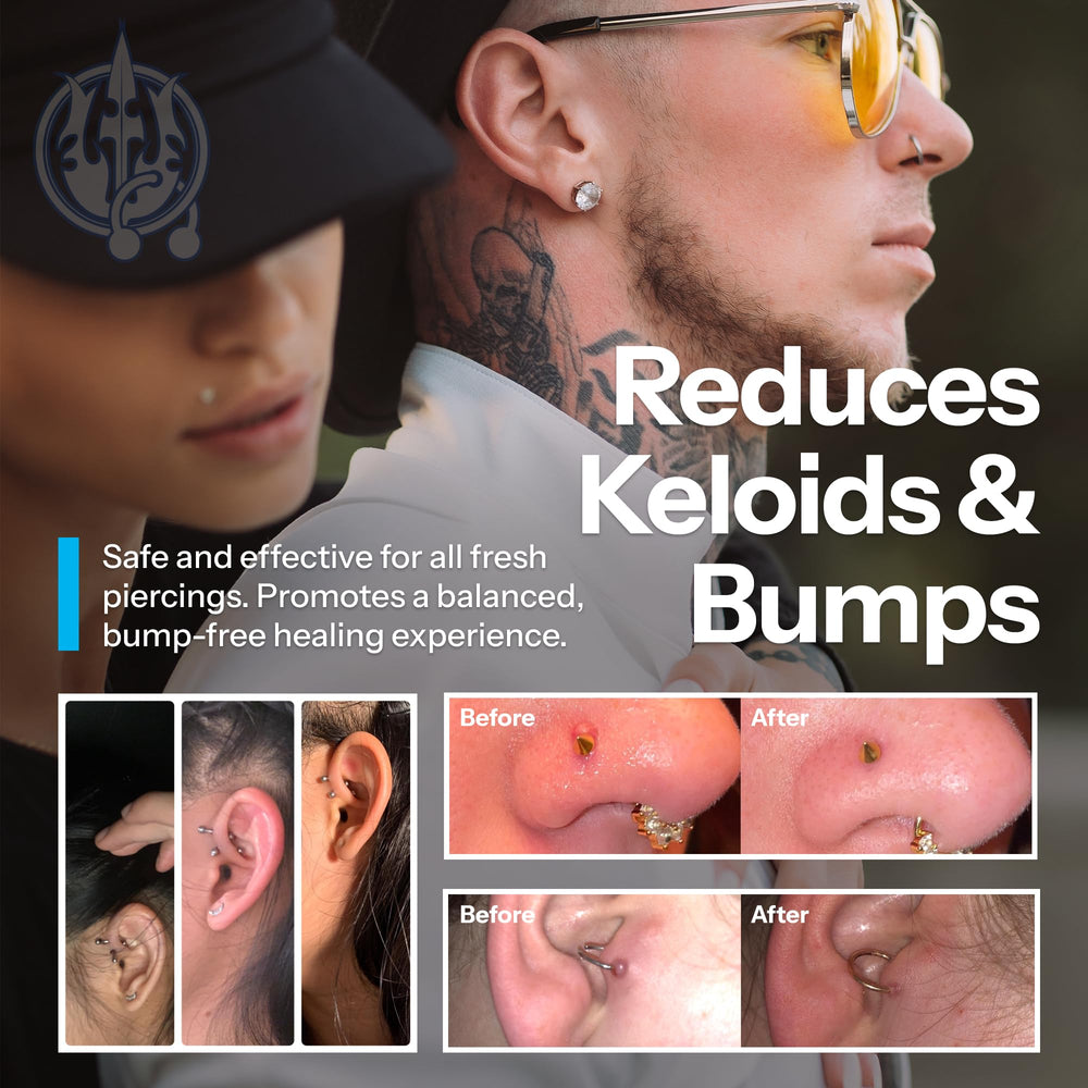 H2Ocean piercing cleanser for new and existing piercings shown for everyday use