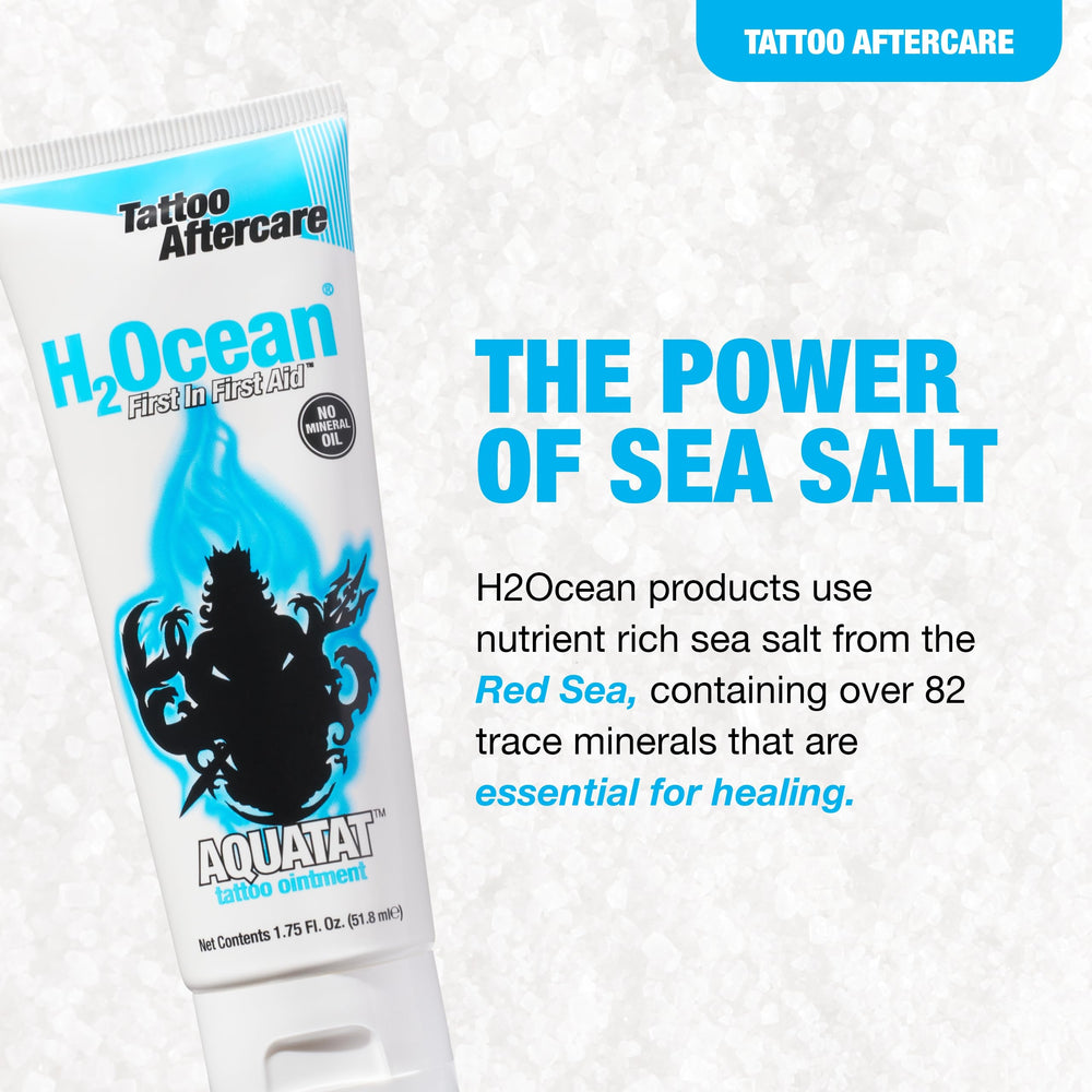 H2Ocean Aquatat sea-salt-base formula suggests natural aftercare support.