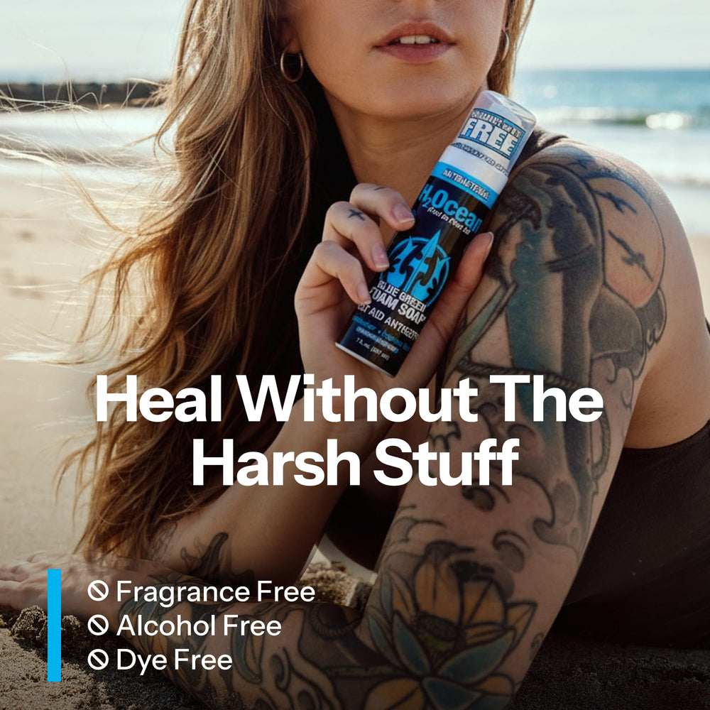 H2Ocean aftercare foam ready for daily tattoo cleansing and hydration