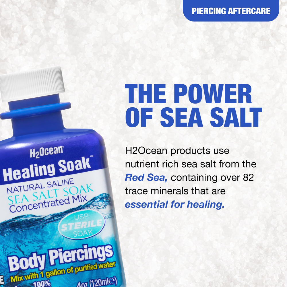 H2Ocean Healing Soak ingredients feature purified water and sea salt for gentle cleansing