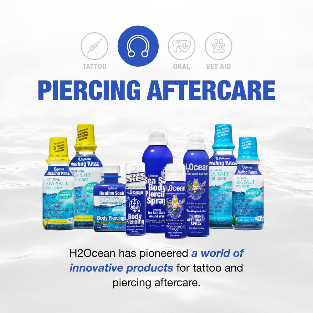 H2Ocean Healing Soak wound care photo emphasizes mineral-rich soak for healing support