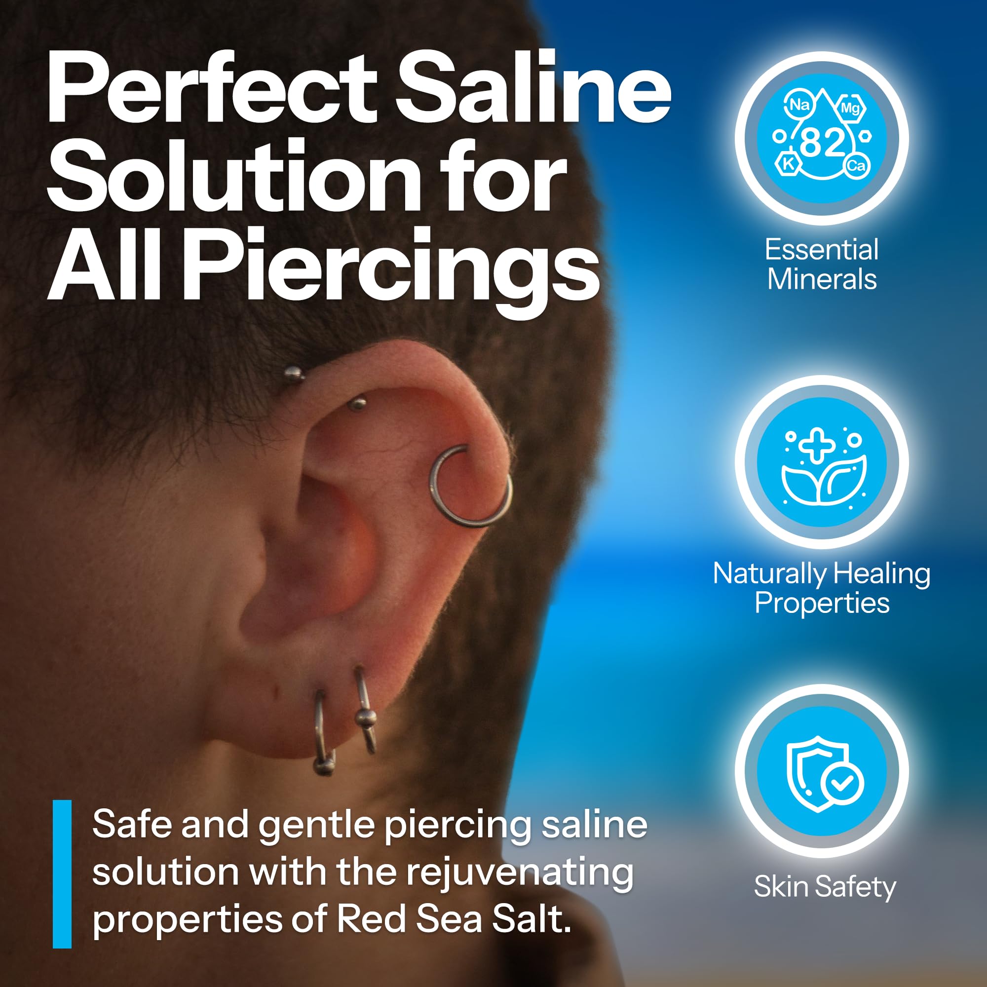 H2Ocean oral piercing cleansing spray shown for mouth jewelry care.