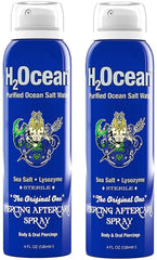 H2Ocean piercing aftercare spray bottle front view for safe cleansing of piercings.