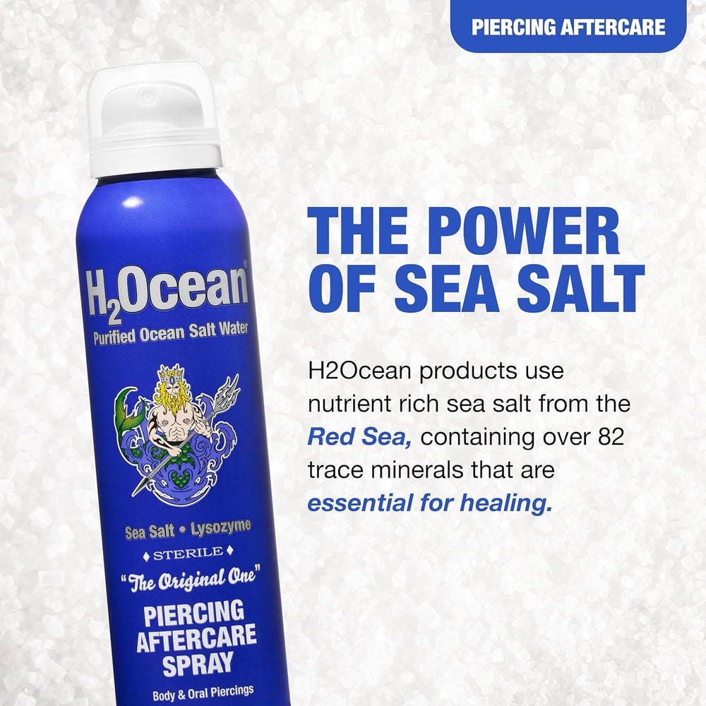 H2Ocean piercing aftercare spray dual-pack display for value and convenience.