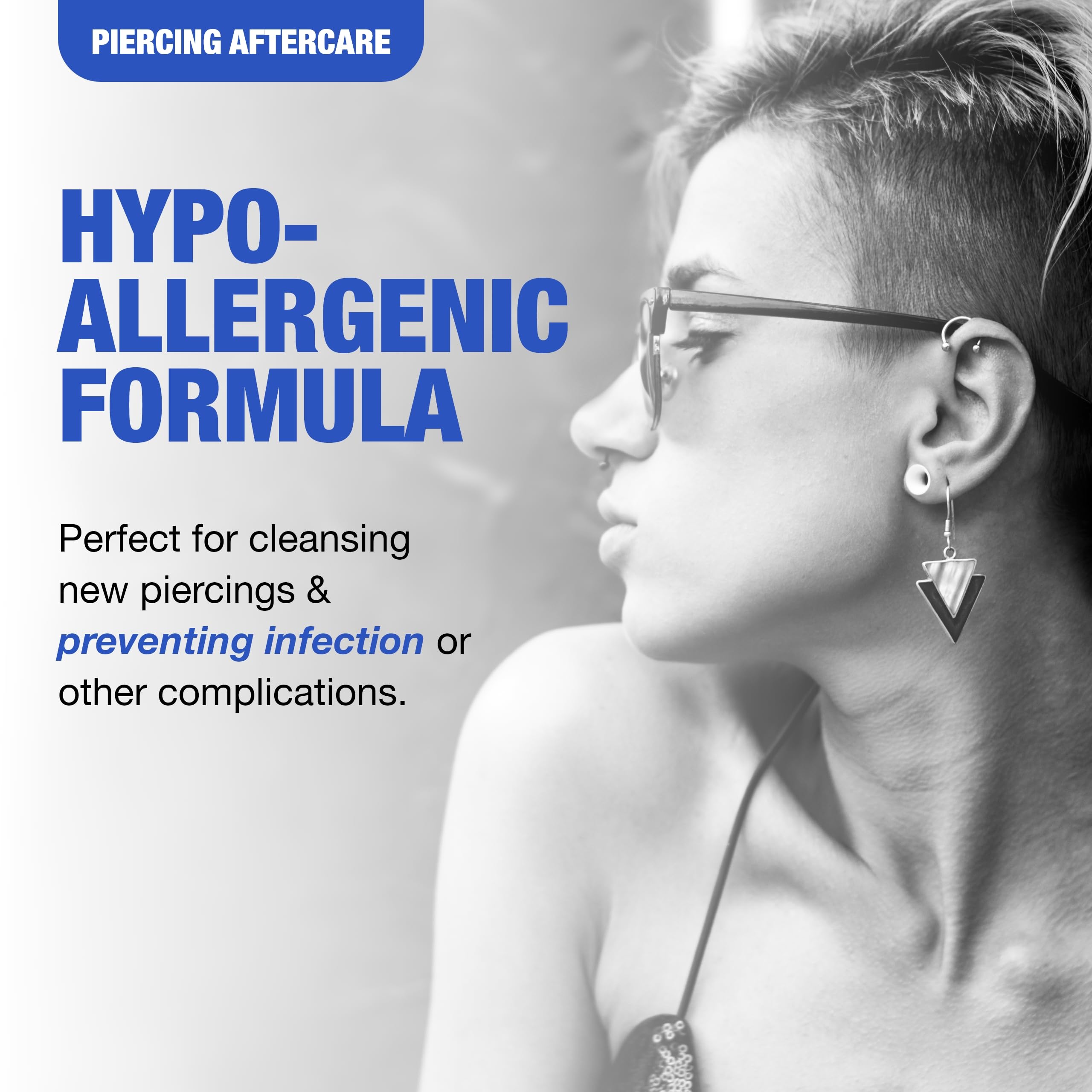H2Ocean new piercing care spray used during cleansing routine