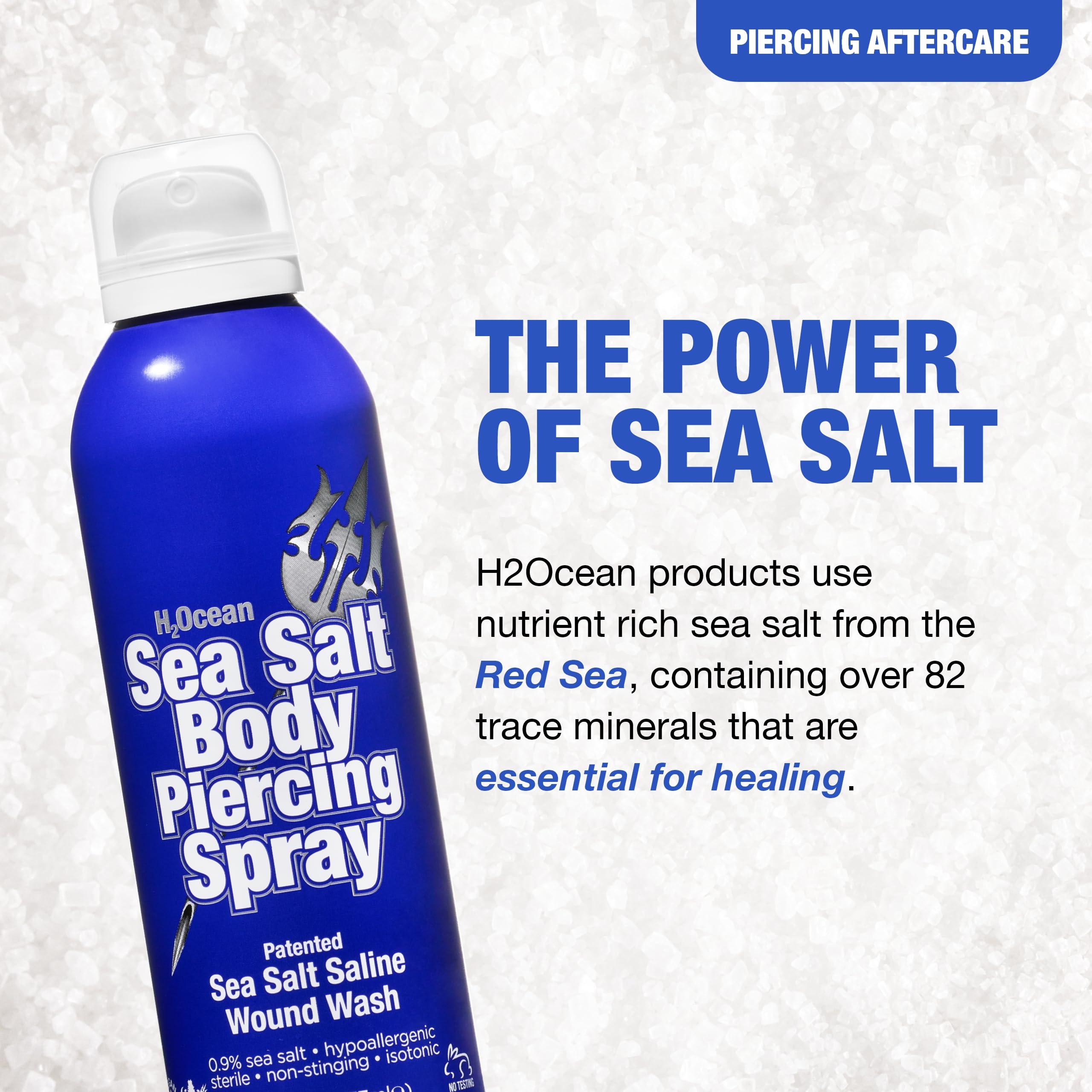 H2Ocean closeup shows mineral-rich sea salt formula for healing