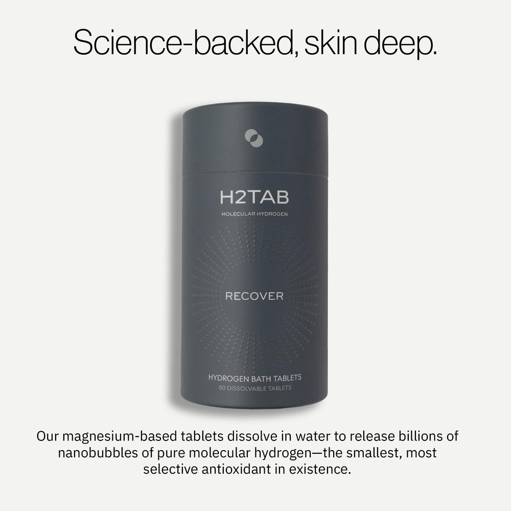 H2TAB fragrance-free bath tablet for a calming post-workout soak.