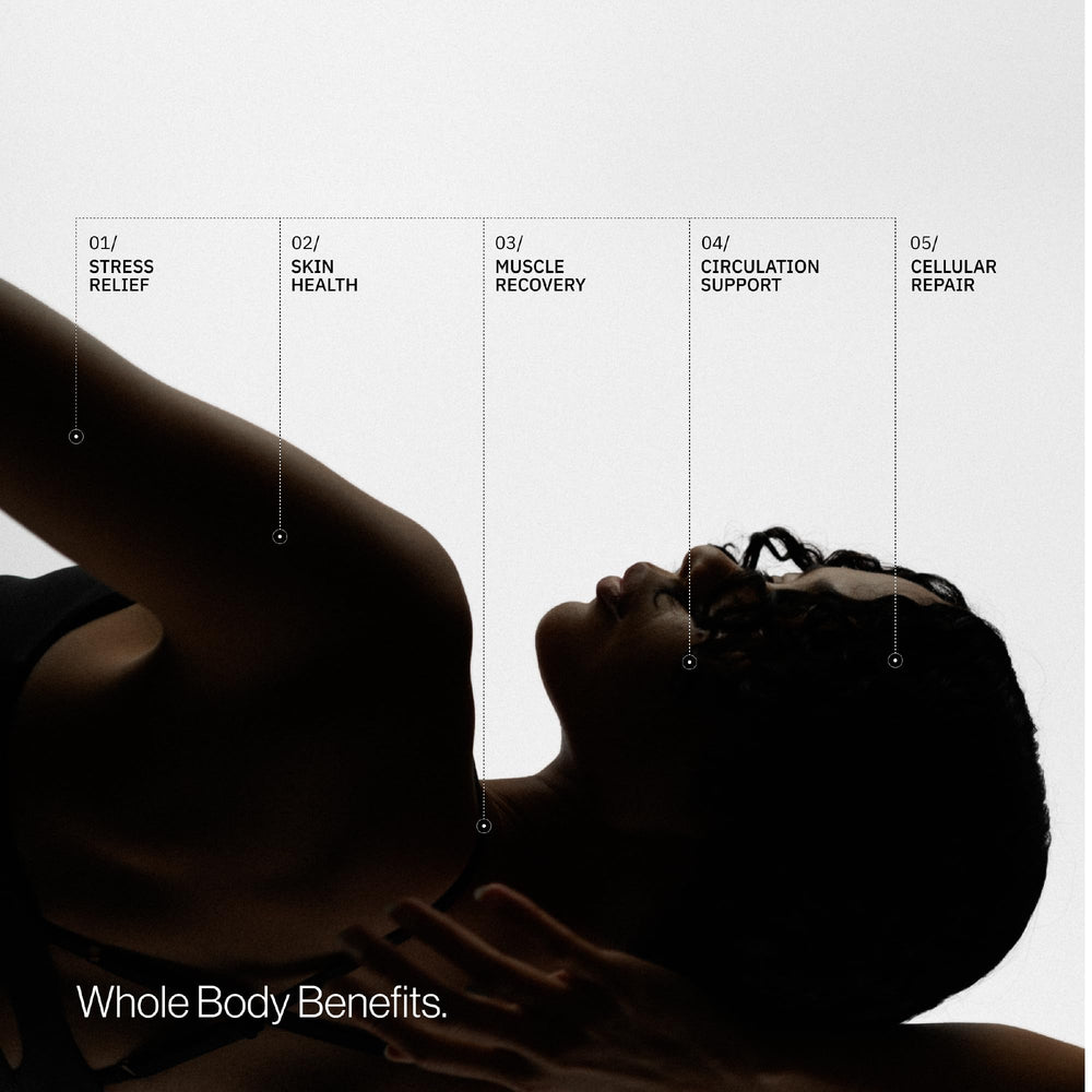 H2TAB hydrogen bath tablet promotes circulation and relaxation during full-body soaks.