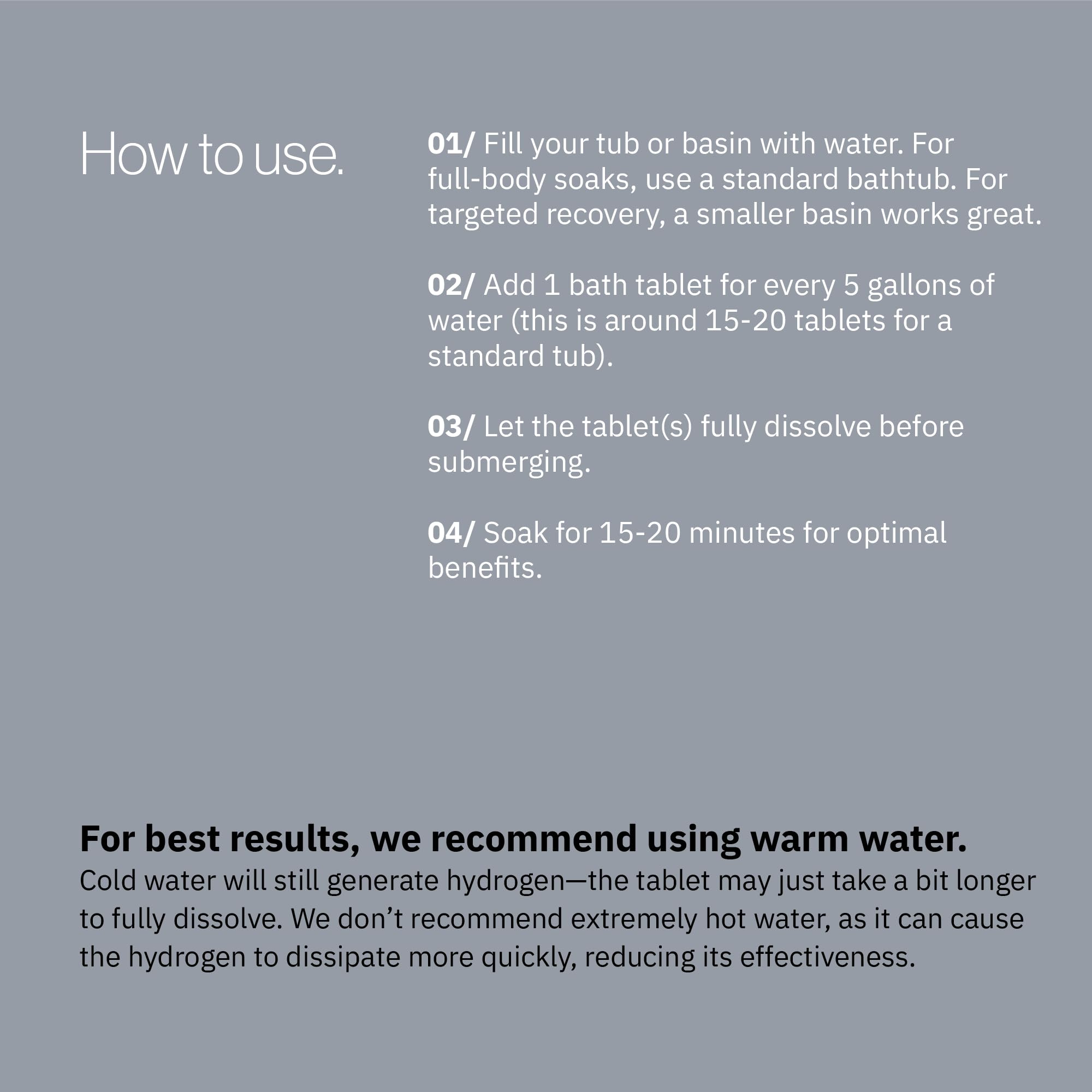H2TAB skin hydration bath tablet helping nourish the skin over time.
