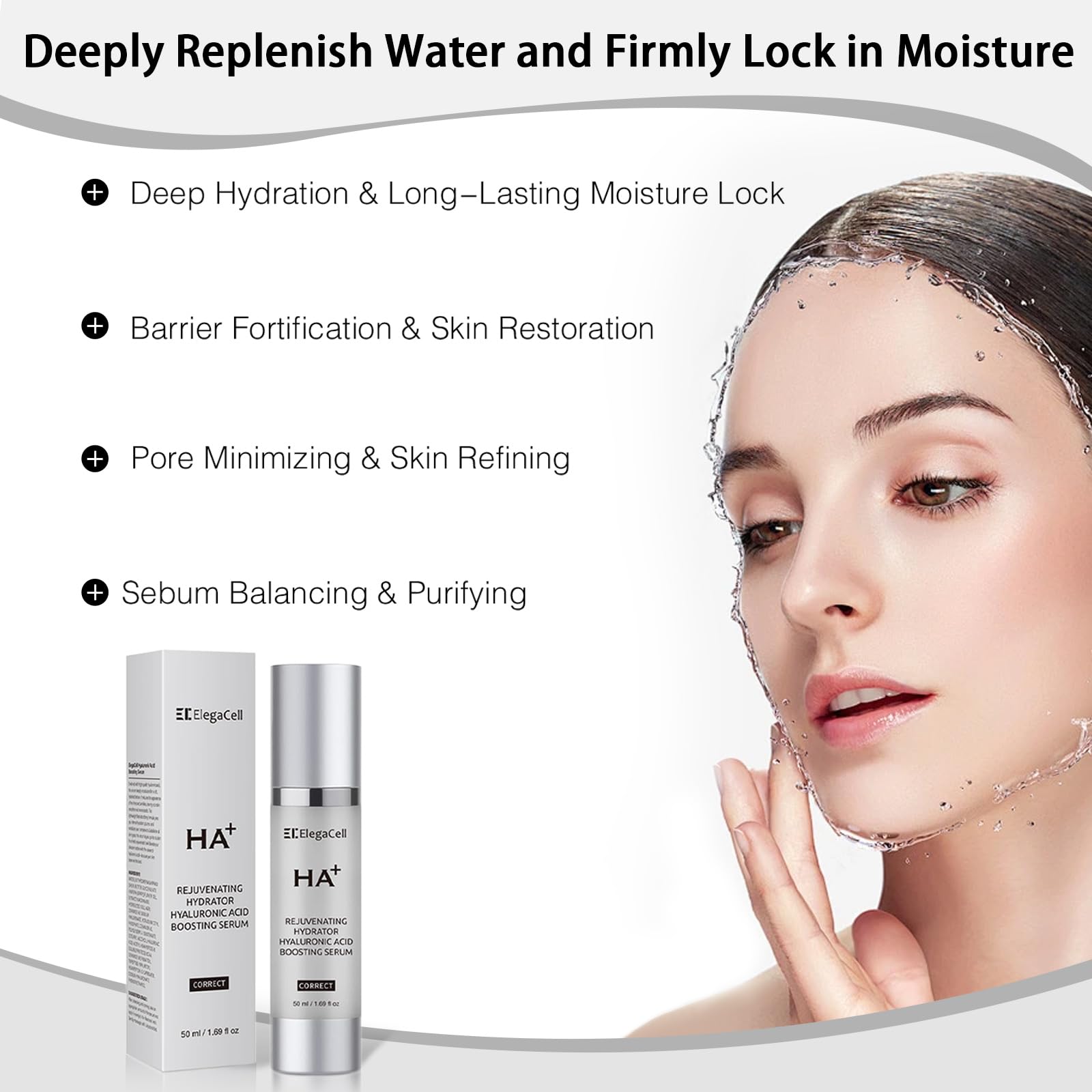 HACIRFE Niacinamide detail graphic highlights 5% for an even-toned appearance.
