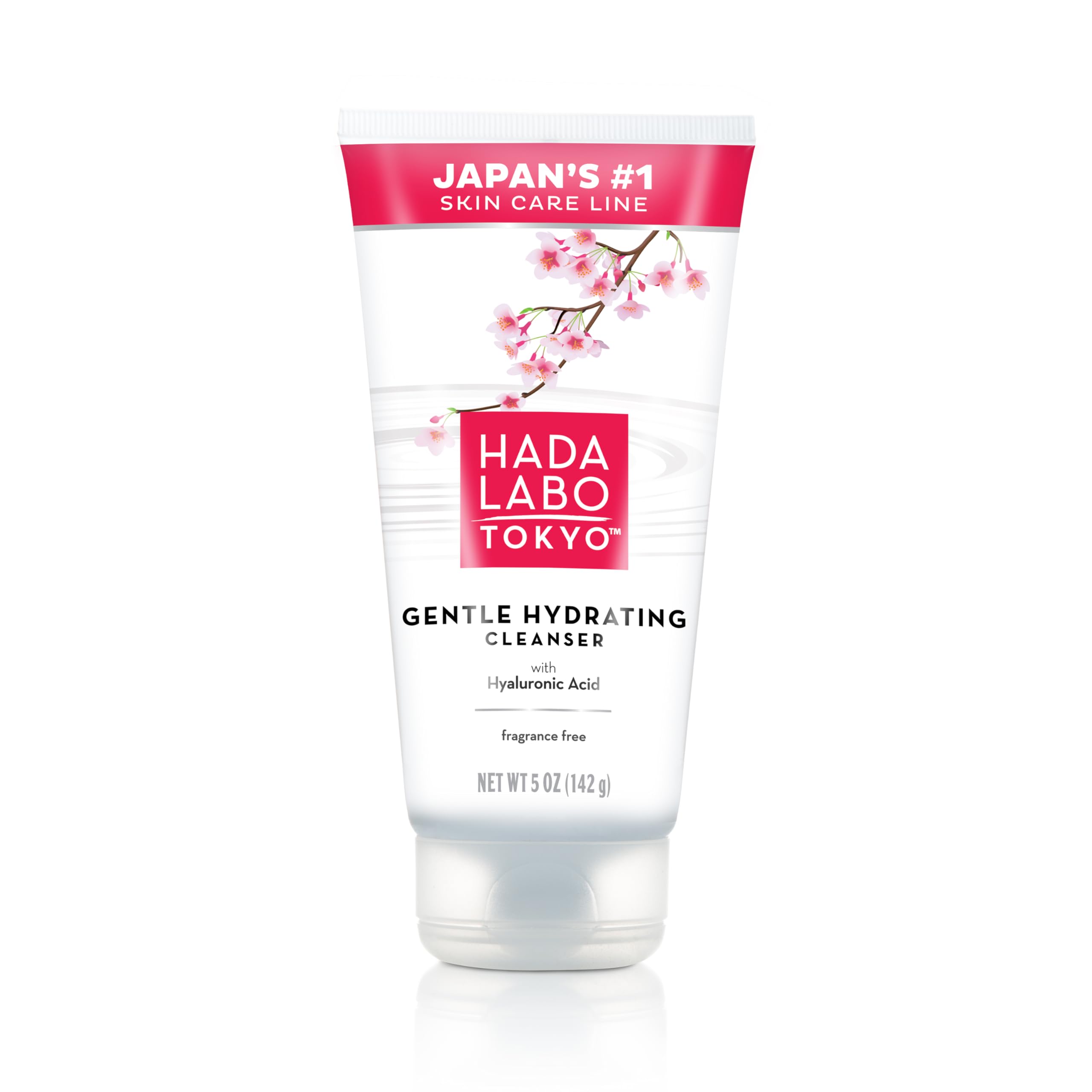 Hada Labo Tokyo Gentle Hydrating Cleanser bottle pour for easy, residue-free cleansing.