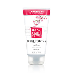 Hada Labo Tokyo Gentle Hydrating Cleanser bottle pour for easy, residue-free cleansing.