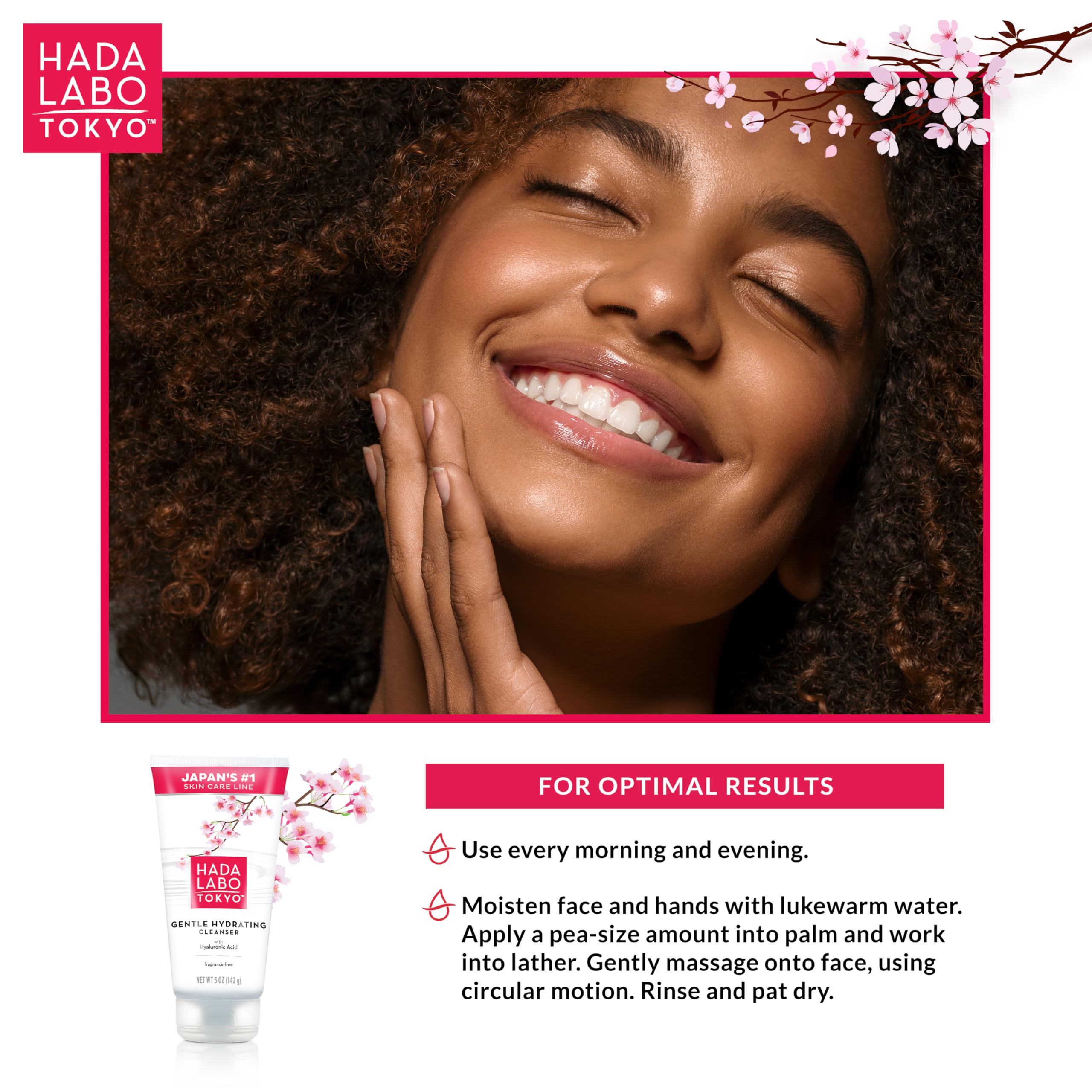 Hada Labo Tokyo Gentle Hydrating Cleanser sensitive-skin-use demonstrates mild cleansing for delicate complexions.