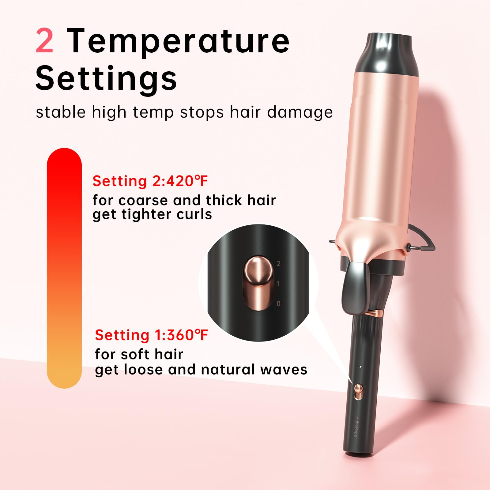 Hahahope curling iron dual voltage feature suitable for travel worldwide.