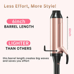 Hahahope curling iron with three PTC heaters for even, fast heat.