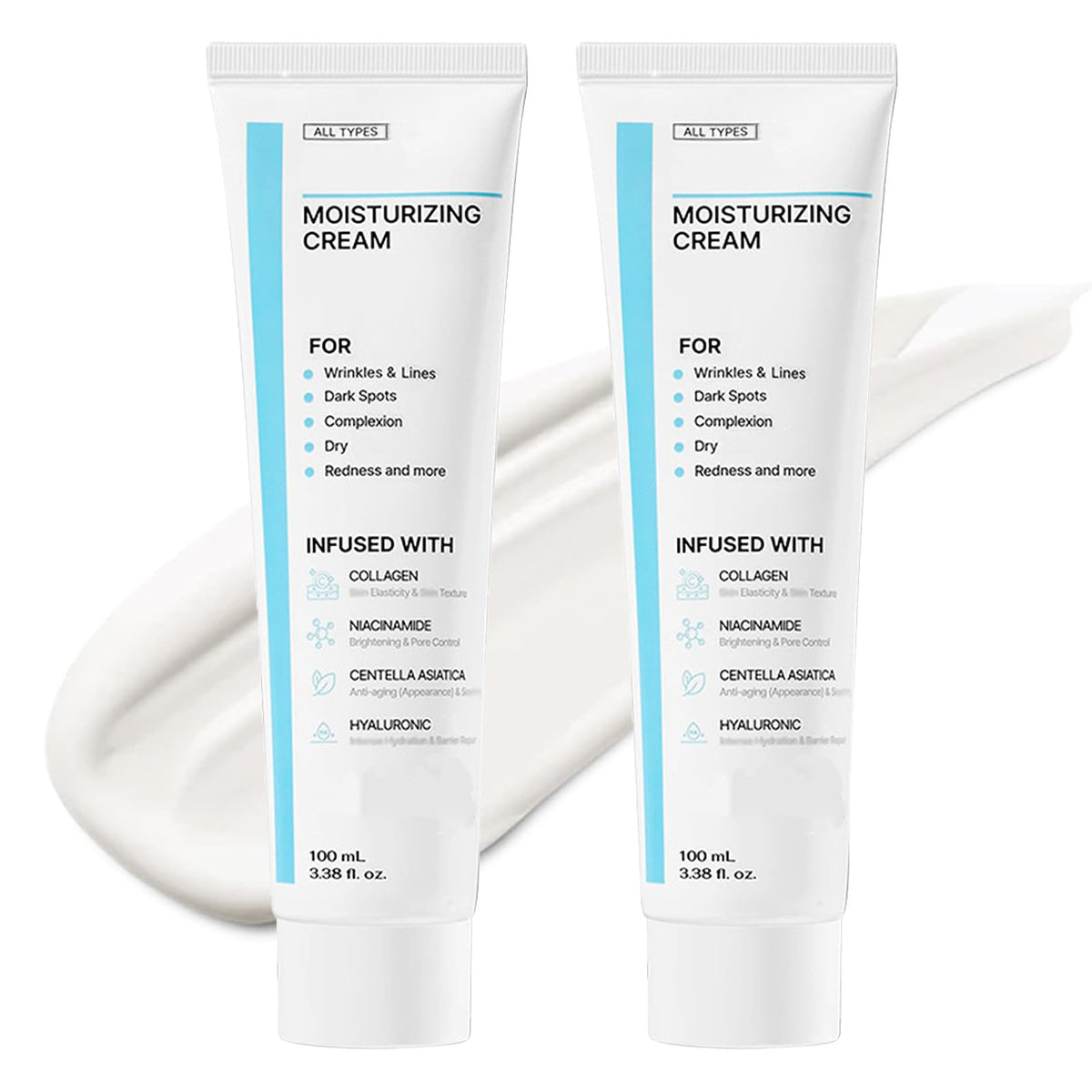Haigou Youthful Moisturizing Cream tube close-up shows creamy texture for daily hydration