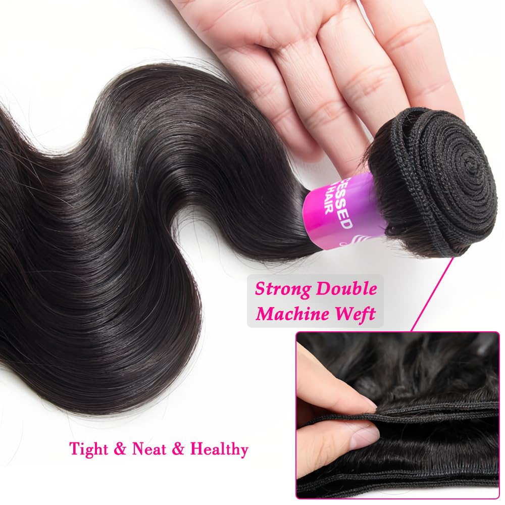 Hailriss 12A Brazilian body wave bundles length 14in ready for layered looks