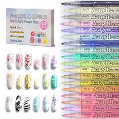 HAIOLORPRO 18-color swatches for creative nail art ideas.