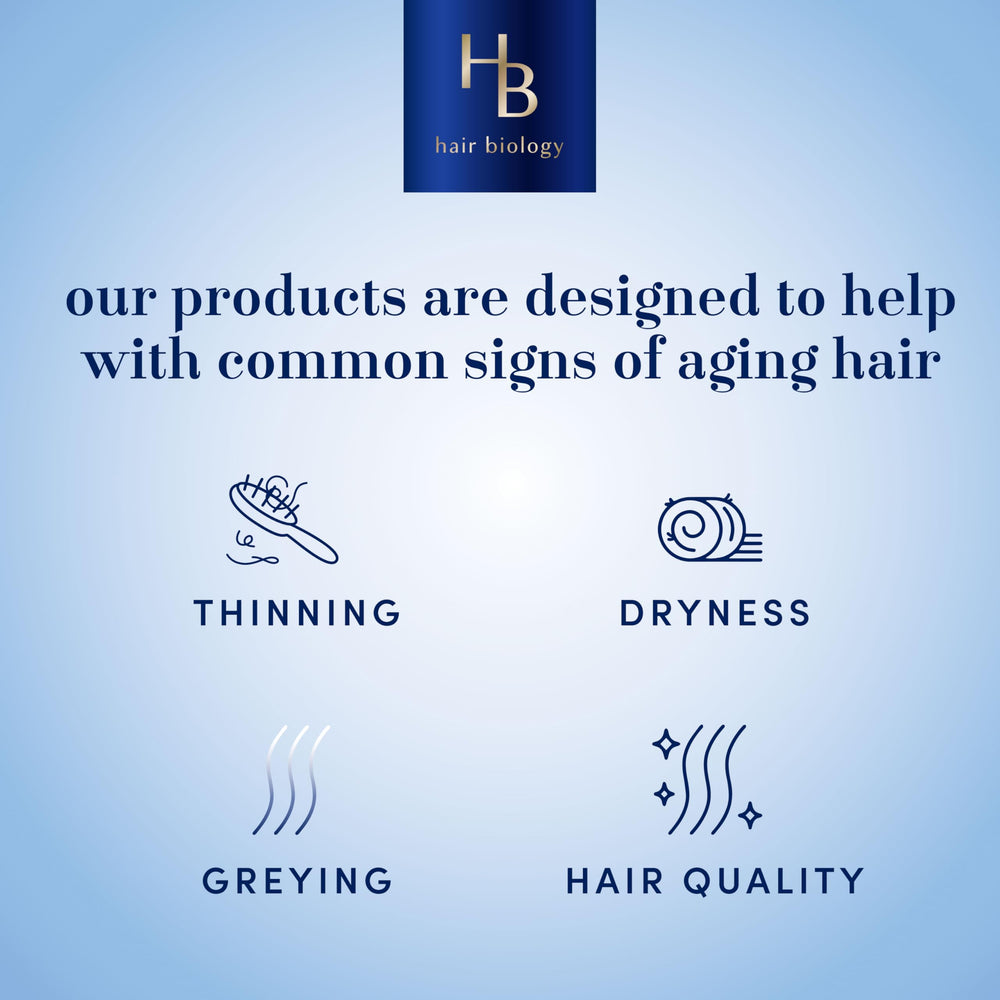 Hair Biology Biotin-infused formula close-up on bottle label