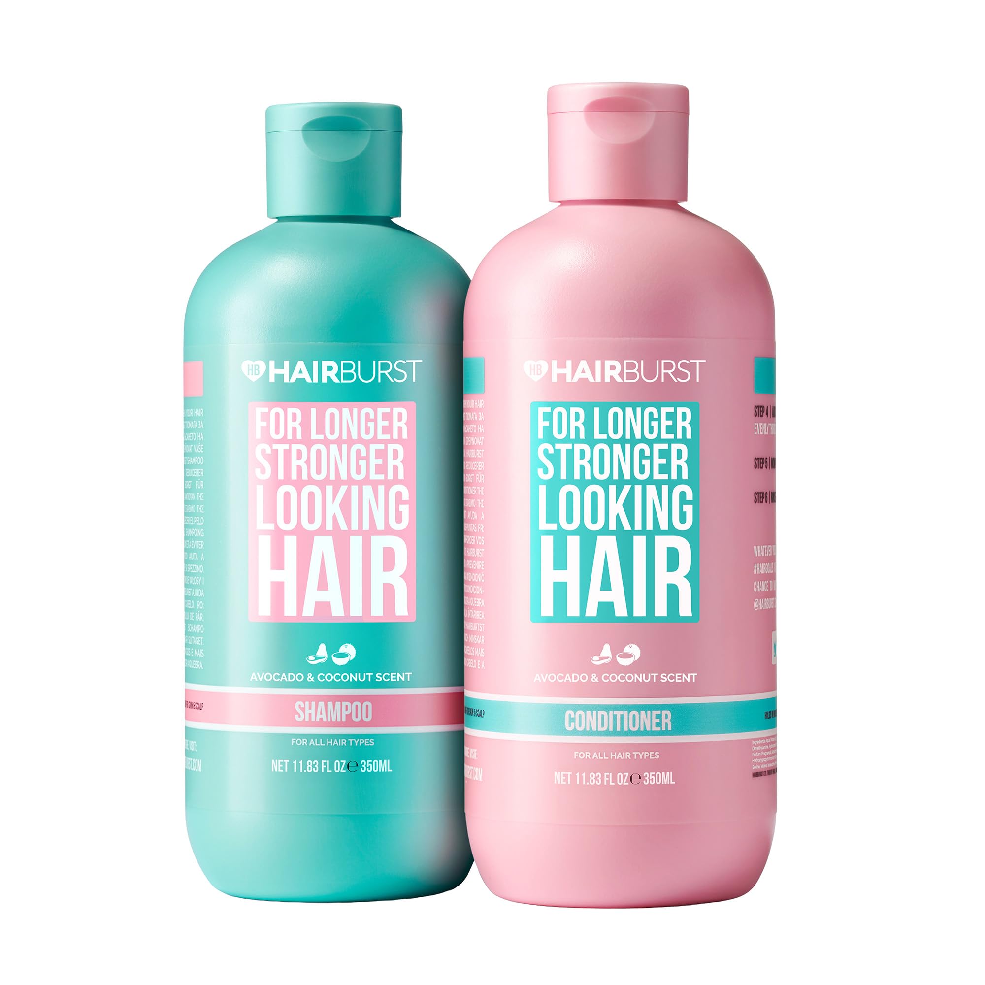 HAIR BURST shampoo bottle closeup highlighting SLS-free formula for healthier, hydrated hair