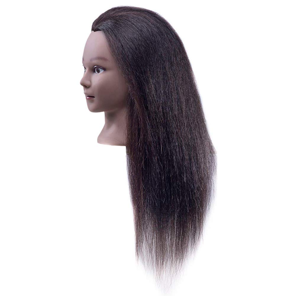 Hair By DK mannequin head light Yaki texture for everyday styling practice
