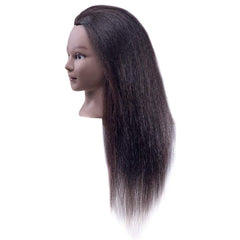 Hair By DK mannequin head light Yaki texture for everyday styling practice