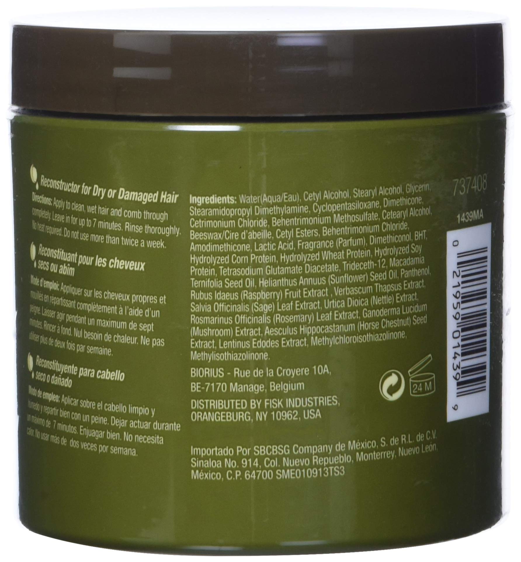 Hair Chemist Macadamia Deep Repair Masque label detail highlights ingredients for nourishing care