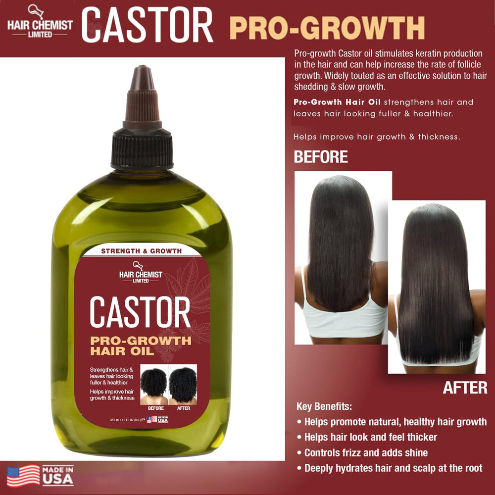 Hair Chemist Pro-Growth oil on shiny hair shows lustrous manageability.