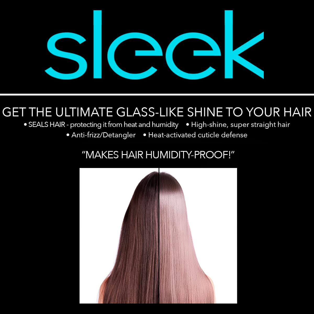 Hair Chemist SLEEK frizz-control-application shows quick styling in the mirror