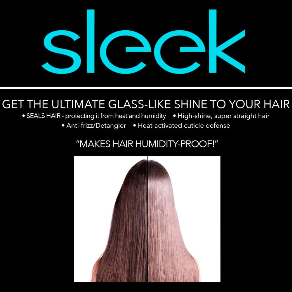Hair Chemist SLEEK frizz-control-application shows quick styling in the mirror