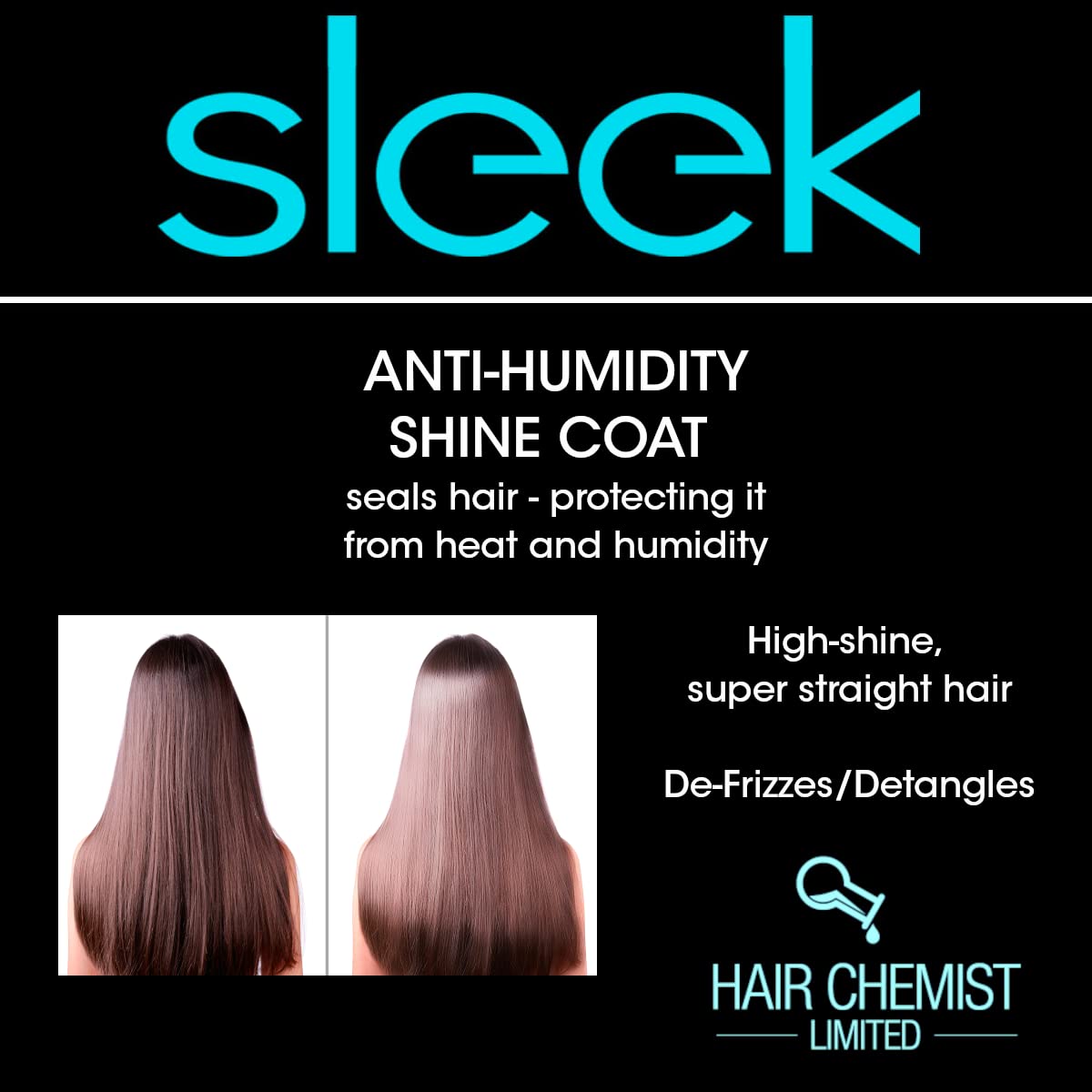 Hair Chemist SLEEK straight-hair-look shows sleek, polished finish