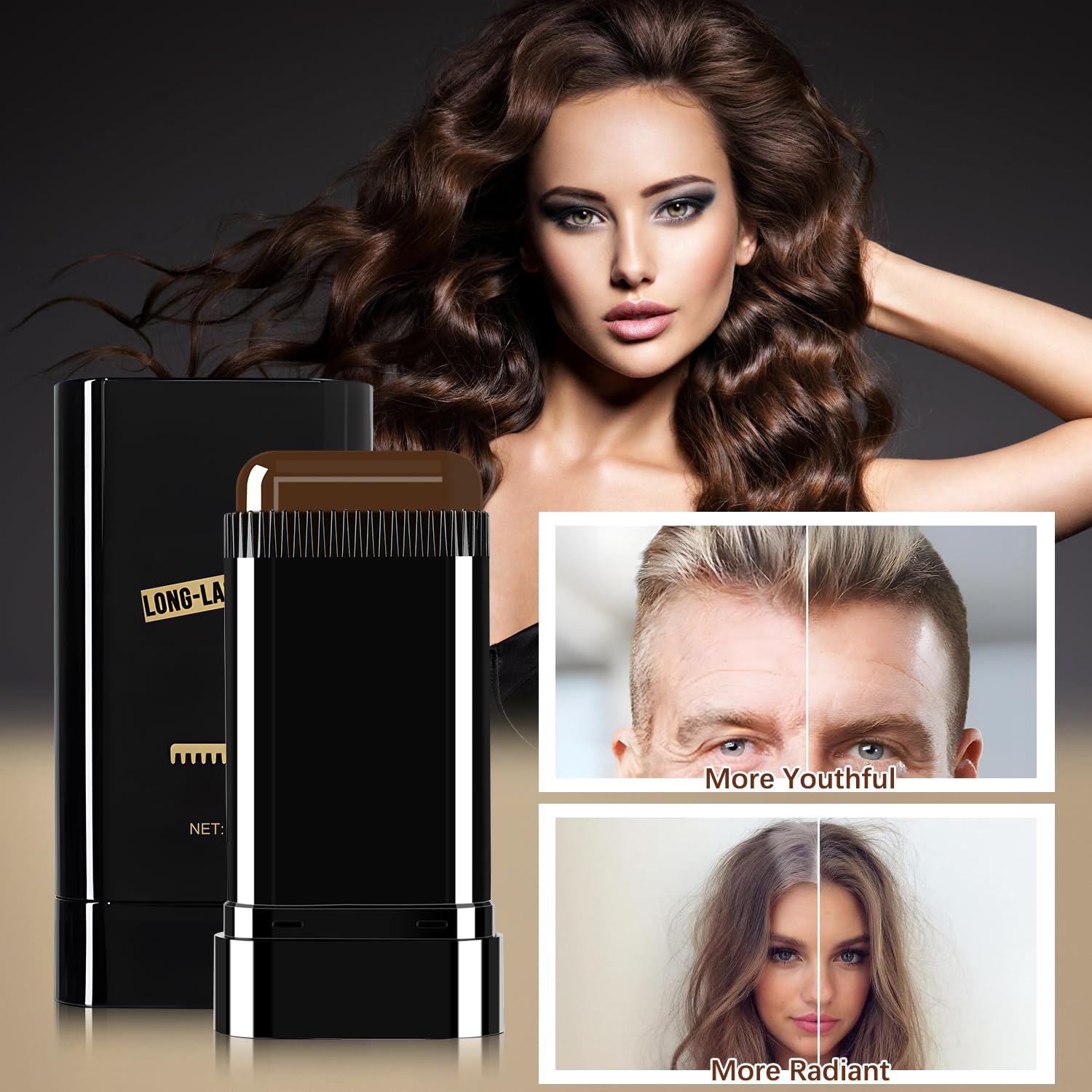 Temple gray touch-ups with Hair Color Stick.