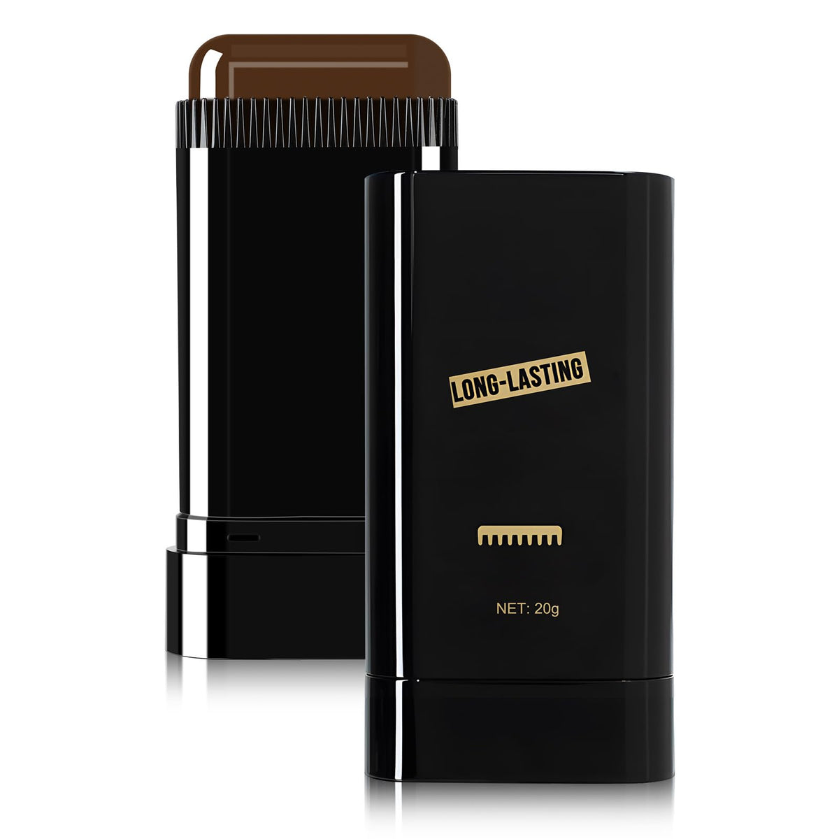 Hair Color Stick dark brown covers gray areas on dry hair for quick touch-ups.