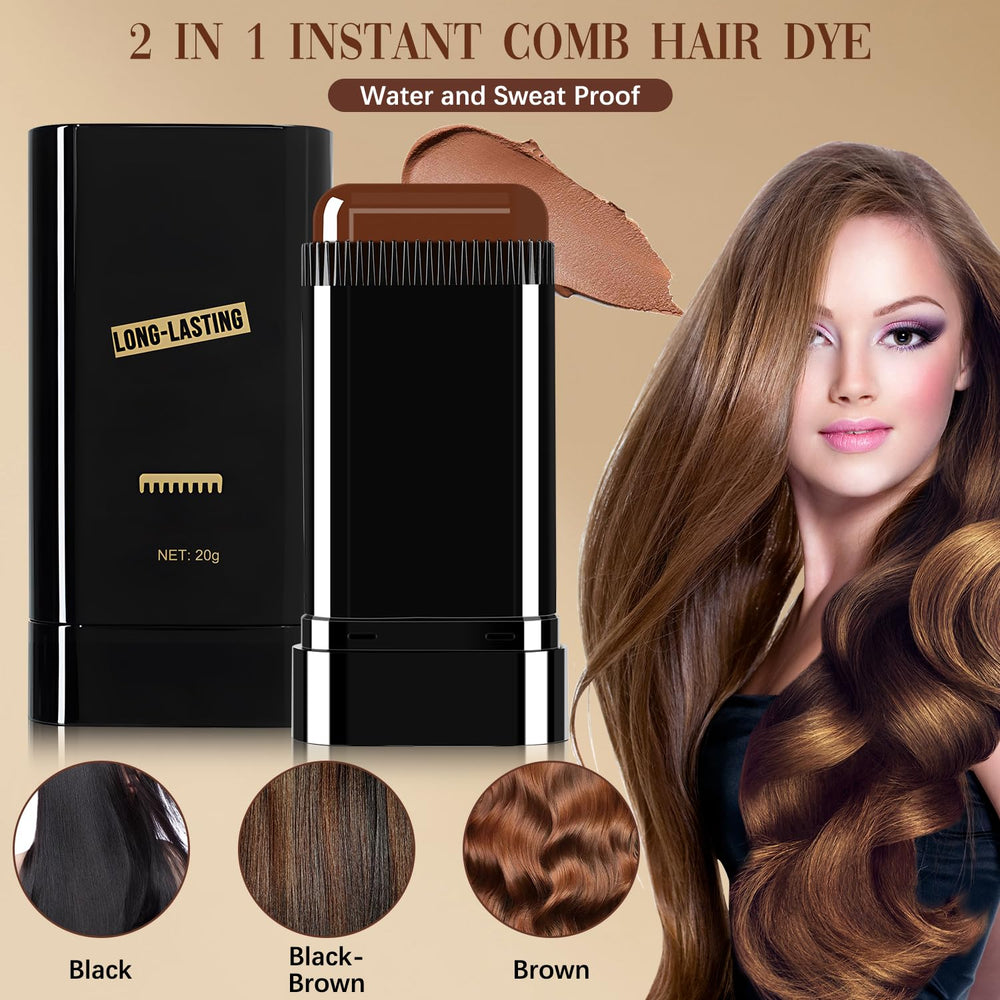Hair Color Stick provides precise gray coverage with built-in comb.