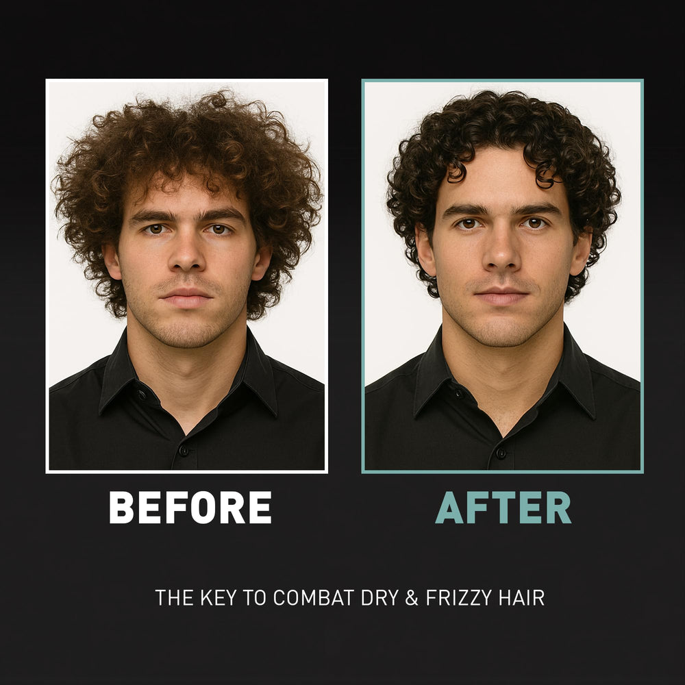 Hair Craft Co CRVFT bottle-pour demonstrates quick styling preparation with lightweight conditioner.