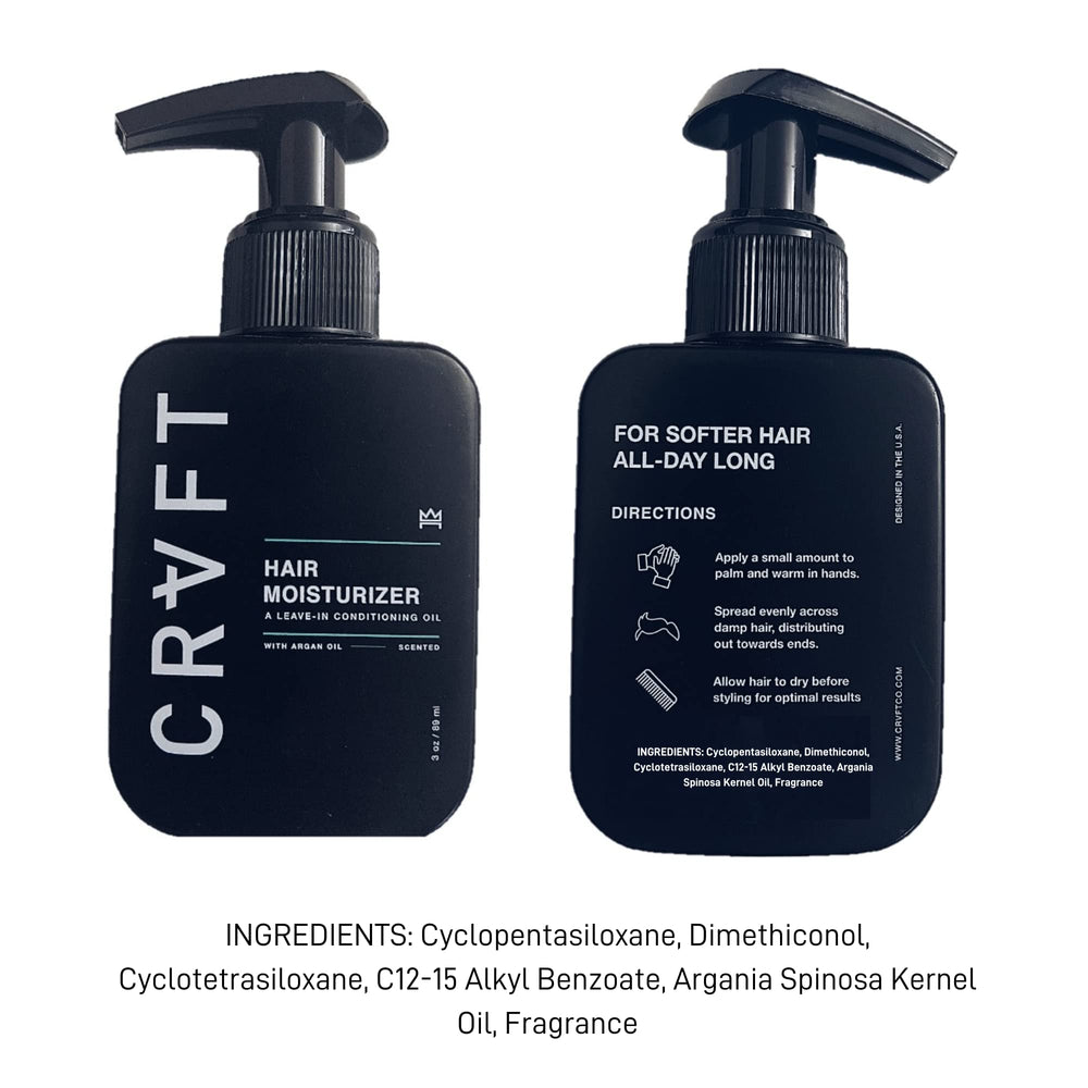 Hair Craft Co CRVFT scent-bottle evokes fresh aroma for morning routine.